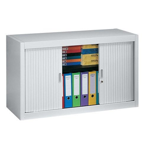 Générique Armoire Basse à Rideaux démontables Hauteur de Bureau 70 x 120 cm (Gris Clair)