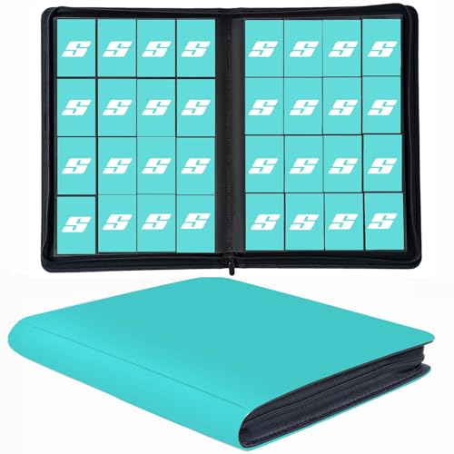 1000+ Pockets Trading Card Binder, 16 Pocket Ringless Side Loading Card Holder Album, Trading Card Album Fit for YuGiOh, MTG, TCG, Game, Sports Cards, Business Cards (Sky Blue)