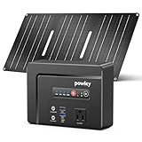 SOLAR POWER GENERATOR WITH PANELS INCLUDED: Powkey 100W solar generator power bank with 30W solar panel(100W portable power station Pure Sine Wave),Which performances better even under the condition of insufficient light thanks to its 20.5% high conv...