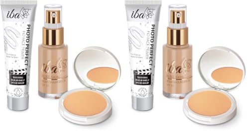 Image of Iba Primer + Foundation + Compact Base Combo - Natural Beige | Long Lasting, Full Coverage Base Makeup | Vegan & Cruelty-Free (Pack of 2)