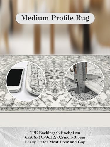 Lahome ASIN Bohemian Round Area Rugs, Washable Small Round Rug 3Ft Soft Non-Slip Circle Rugs For Entryway, Low Pile Non-Shedding Print Indoor Carpet For Kitchen Laundry Bathroom thumb #7