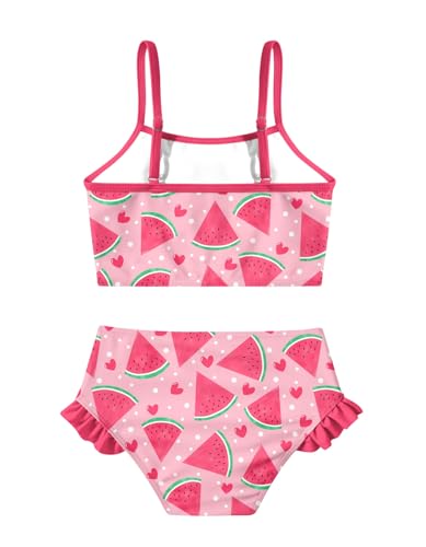 Image of Little Girls Two Piece Mermaid Bikini Set Ruffle Adjustable Summer Beach Bathing Swimsuit 3-7 Years for Kids