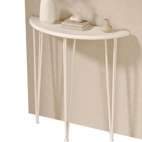 Console Demi-Lune Elégante Blanche 80cm Finition Haute Qualité - 2