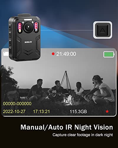 Boblov B4K2 128Gb 4K Body Worn Camera With Gps, Two 3000Mah Batteries For 14-16Hours Record, 4K Camcorders Video Camera With Charging Dock #TOP4