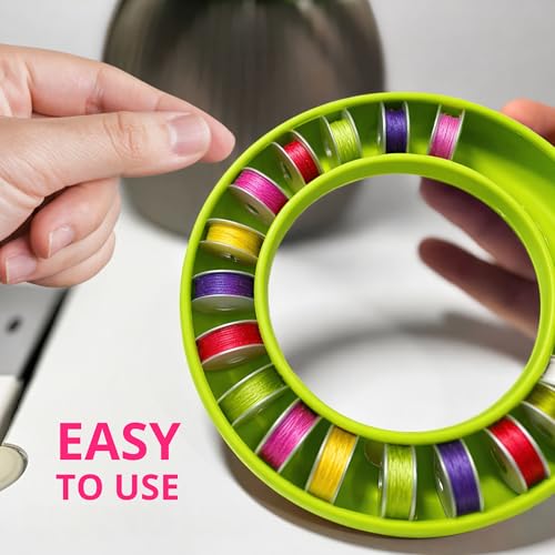 Image of 8 PCS Round Bobbin Holders for Sewing - Bright Color Silicone Sewing Bobbin Holder Set, Flexible Sewing Machine Bobbin Holder Rings for Thread Organization & Sewing Bobbin Storage