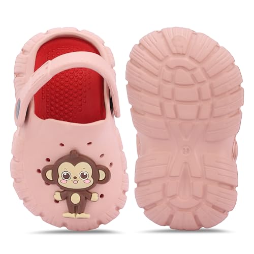Image of GLJ Monkey Design Kids Clog Shoes - Comfortable Indoor and Outdoor Sandals for Boys & Girls 8100