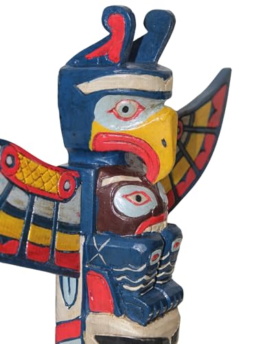Estatua Totem Pájaro Águila de Madera 20 pulg miniatura 3