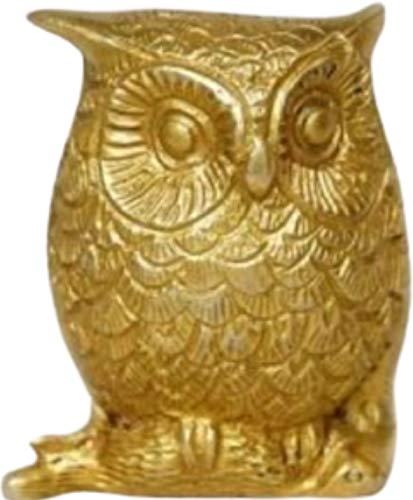 Crafting with Love A Beautiful Handmade OWL Statue Enhance The Beauty of Your Home, Weight : 350 GM, Size : 3", Material : Brass