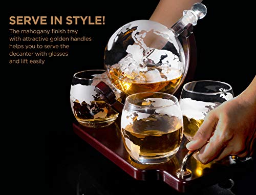 Flybold 8541913993 Whiskey Decanter Globe Decanter And Glass Set Whiskey Decanter Globe Set Antique Ship Decanter Masterpiece Great Gift thumb #3