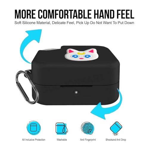 Image of Soft Silicone Case Cover for CMF by Nothing Buds Pro 2 | Buds 2 | Buds 2 Plus (White Cat)