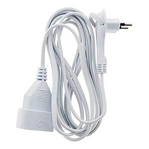 prolongateur sans terre avec fiche extraplate 2x 0,75 blanc 3m zenitech