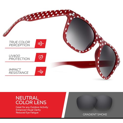 Retro Rewind Polka Dot Vintage Fashion Sunglasses for Women UV4003