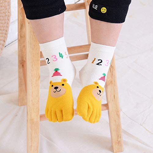 Petyoung Kids-Children Cotton Toe Socks, Fuzzy Socks Cute Five Finger Winter Kids Socks 3-12 Years4