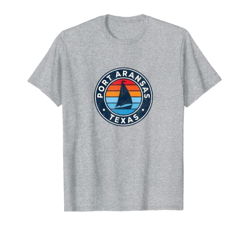 Port Aransas Texas TX Vintage Velero Retro 70s Camiseta