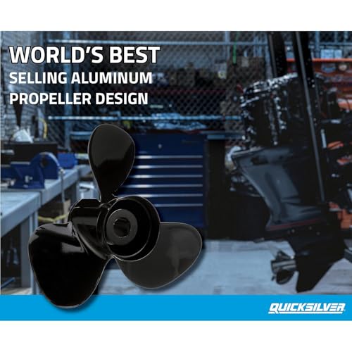 Image of Quicksilver Black Diamond 3-Blade Aluminum Propeller for Mercury and MerCruiser Engines