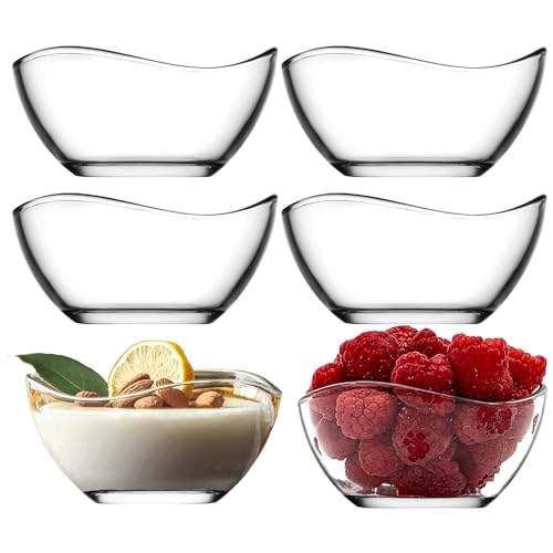 DMA-Z Lav Vira - Juego de 6 cuencos de cristal para postre, 215 ml, sin plomo, ideal para pudín y más