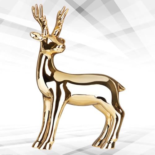 Statuette faon en céramique dorée pour cadeau de crémaillère