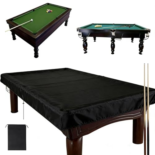 KQWVZ 7ft Pool Table Cover Oxford Fabric Billiard Table Cover 210D Waterproof Snooker Table Cover with Drawstring Snooker Table Covers with Storage Bag for Indoor Outdoor Patio Garden
