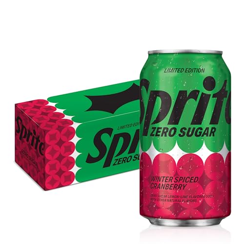 Sprite Winter Spiced Cranberry Zero Sugar Soda Pop, 12 fl oz, 12 Pack