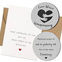 Eine kleine Umarmung Glücksbringer Glücksmünze Mutmacher Geschenk Abschluss Gute Besserung Geschenke für Prüfung Silvester Beste Freundin Kollegen Frau Männer Motivationsgeschenke