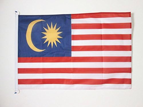 AZ FLAG, Malaysia Nautical Flag, 18'' x 12'', For Outdoor and Boat, Malaysian Banner Knitted Polyester with Two Plastic Rings