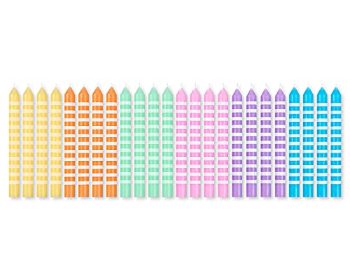 Image of Papyrus Birthday Candles, Pastel Stripes (24-Count)