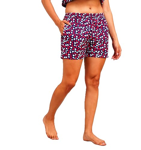 Image of Women's and Girls Cotton Printed Relaxed Night Suit Set of Top & Shorts Set II Sleepwear Set