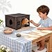 WeGXY Wooden Guinea Pig House with Windows, Large Ventilated Hideout for Guinea Pigs, Hamster Hideaway, Natural Wooden Habitat for Chinchilla, Mice, Gerbils, Small Animal House with Chew - Walnut