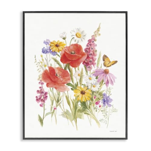 'Mixed Flower Arrangement Butterfly'| Framed Giclee Art