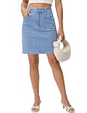 luvamia Jean Skirt Stretchy for Women Work Skirt Medium Blue Medium Fits Size 8-10