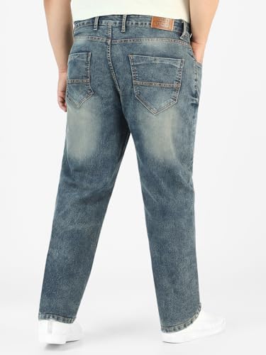 Image of Urbano Plus Men Mid Rise Regular Fit Washed Jeans Stretchable