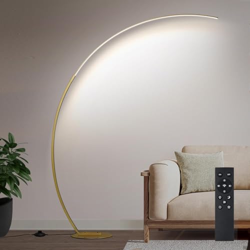 RGB Dimmable Floor Lamp with 1800lm Brightness, Modern Arc Design,
