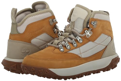 Timberland Botas femininas Greenstride Motion 6 Super Mid para caminhada, nobuck trigo, 34, Nobuck d