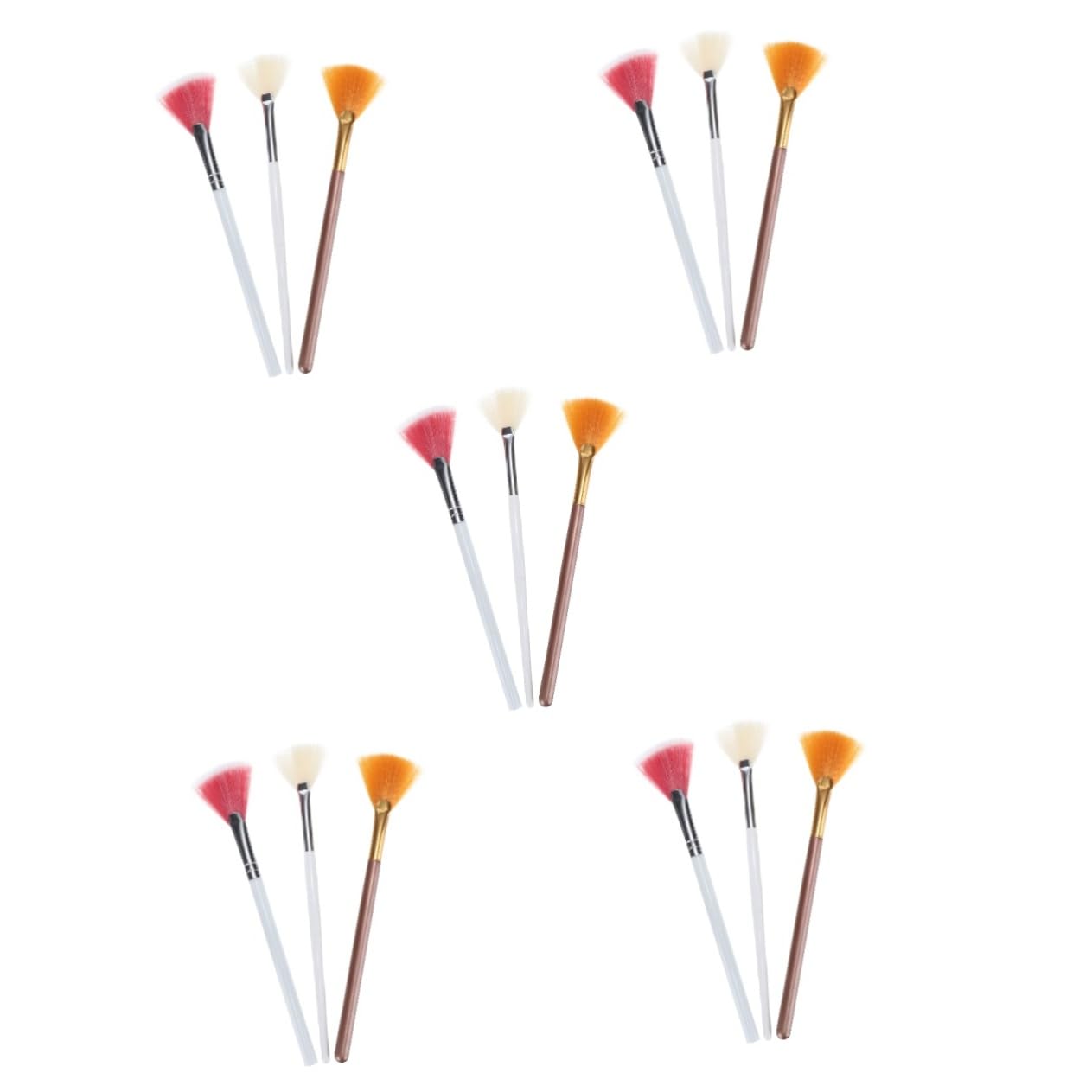 FOMIYES 15piezas Brochas De Maquillaje Forma De Fan Para Aplicar Iluminador y Definir Contornos Herramientas De Belleza Para Uso Diario Diseño Detallado y Materiales Premium