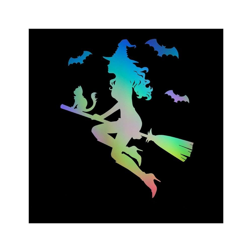 Creative Stickers Witch for Car Products Stylish Personality PVC Waterproof Decals(Laser,20CM)