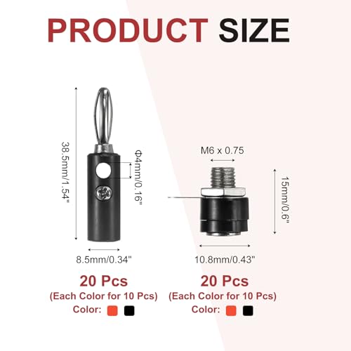 Conectores banana de 4 mm para cable de altavoz y poste de conexión hembra macho 2