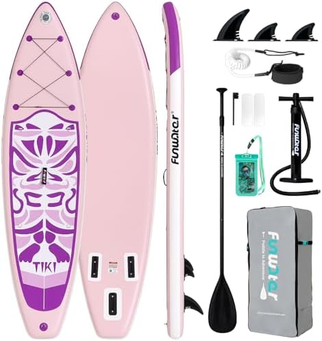 Bild 14 - FunWater 10\'6"–11\'6" SUP Board, aufblasbares Stand-Up Paddle Board für alle Könnensstufen, ideal für Einsteiger & Familien, mit Anti-Rutsch Eva-Deck, Paddel, Pumpe & komplettem Zubehör