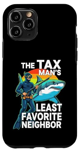 Funny Spearfishing The Tax Man Shark Diver �X�}�z�P�[�X iPhone 11 Pro �p