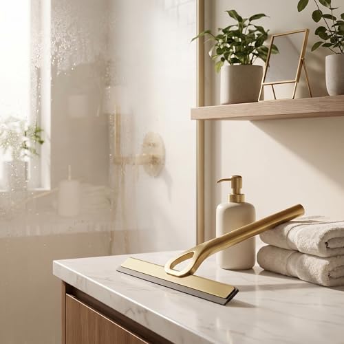 Image of Stainless Steel Squeegee Tools, Window Glassware Household Bathroom Squeegees Mirror Artifact Glass Brush for Scratch Glass Cleaner Gold Tile Ceramic Shower Squeegees