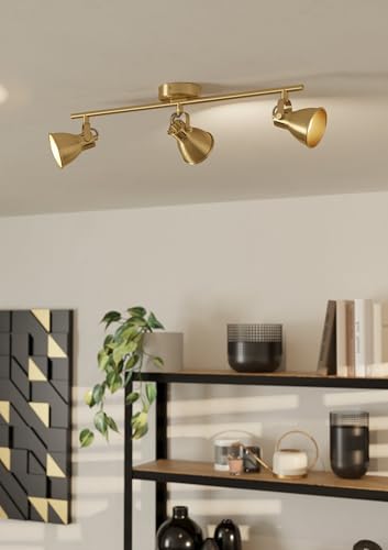 Eglo Faretto Da Soffitto Seras, Ottone Spazzolato-Oro, A 3 Luci - 4