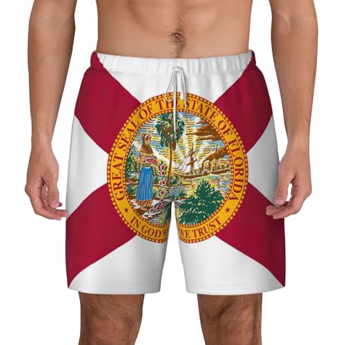 Short de bain pour homme imprimé drapeau de la Floride pour le surf d'été