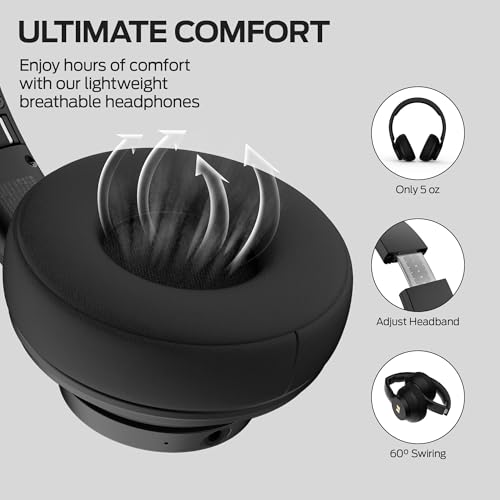 Monster Mission 100 Bluetooth Headphones, On Ear Headphones with Immersive Bass, Crystal Clear Call, 40H Playtime, Bluetooth 5.4, Comfortable Fit Wireless Headset for Travel Work - Image 4