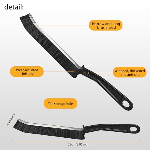 YUDANSI Crevice Cleaning Brushs (5pcs Long Handle Hard Bristle Cleaning Tools)(Anti-Slip Small Spaces Gaps Cleaning)(Home Kitchen Bathroom Narrow Corners Floor Scrubbing) Grout Cleaner Brush - Image 4