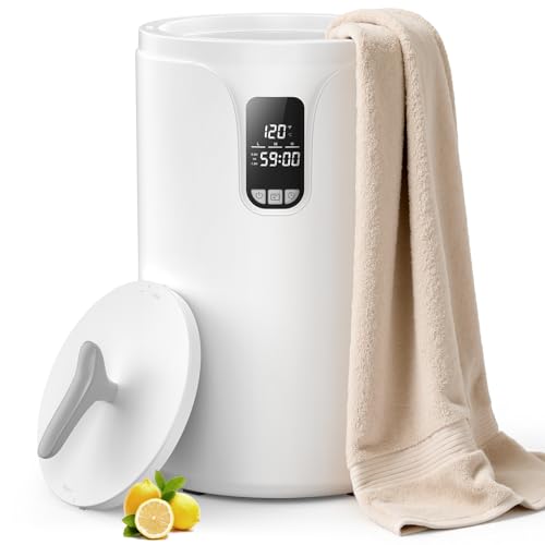 Deal: COWSAR Towel Warmers for Bathroom with 24 Timer, 20L Hot Towel Warmer Bucket, LED Display, Temperature Asjustable, Auto Shut Off, Fits Up to Oversized Towels, Bathrobes, Blankets (White+LED Display)