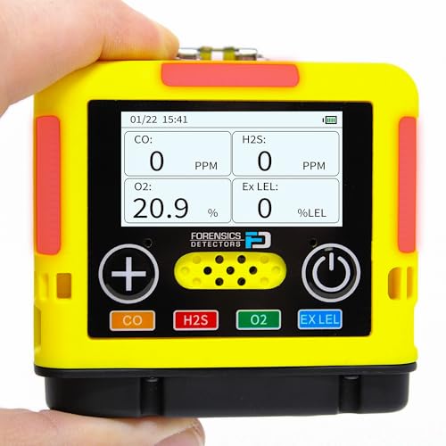 4 Gas Monitor | Mini & Small | USA NIST Calibration | O2, CO, H2S, LEL | USB Recharge |