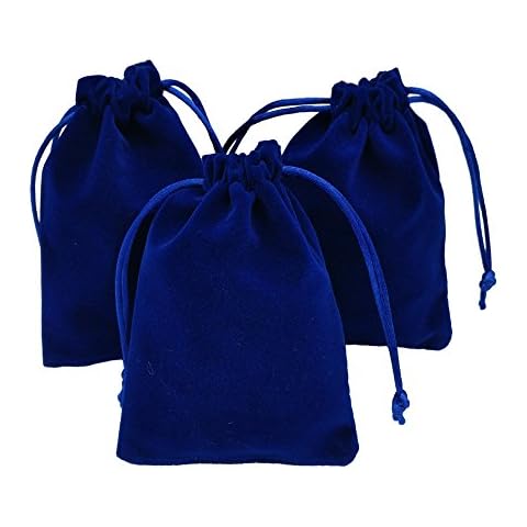 AnkirolLQB 20pcs Velvet Drawstring Bags 3.5 x 4.7'' Jewelry Gift Bags Pouches Favors (blue) Cover