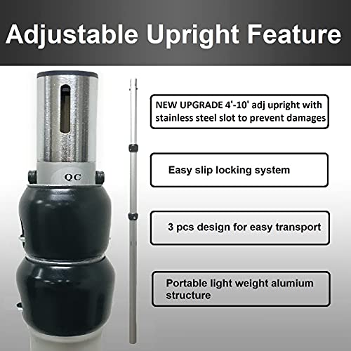 Crowd Control Center 10' x 20' Pipe and Drape, Backdrop Kit, ADJUSTABLE uprights (Black) ***UPGRADED VERSION***