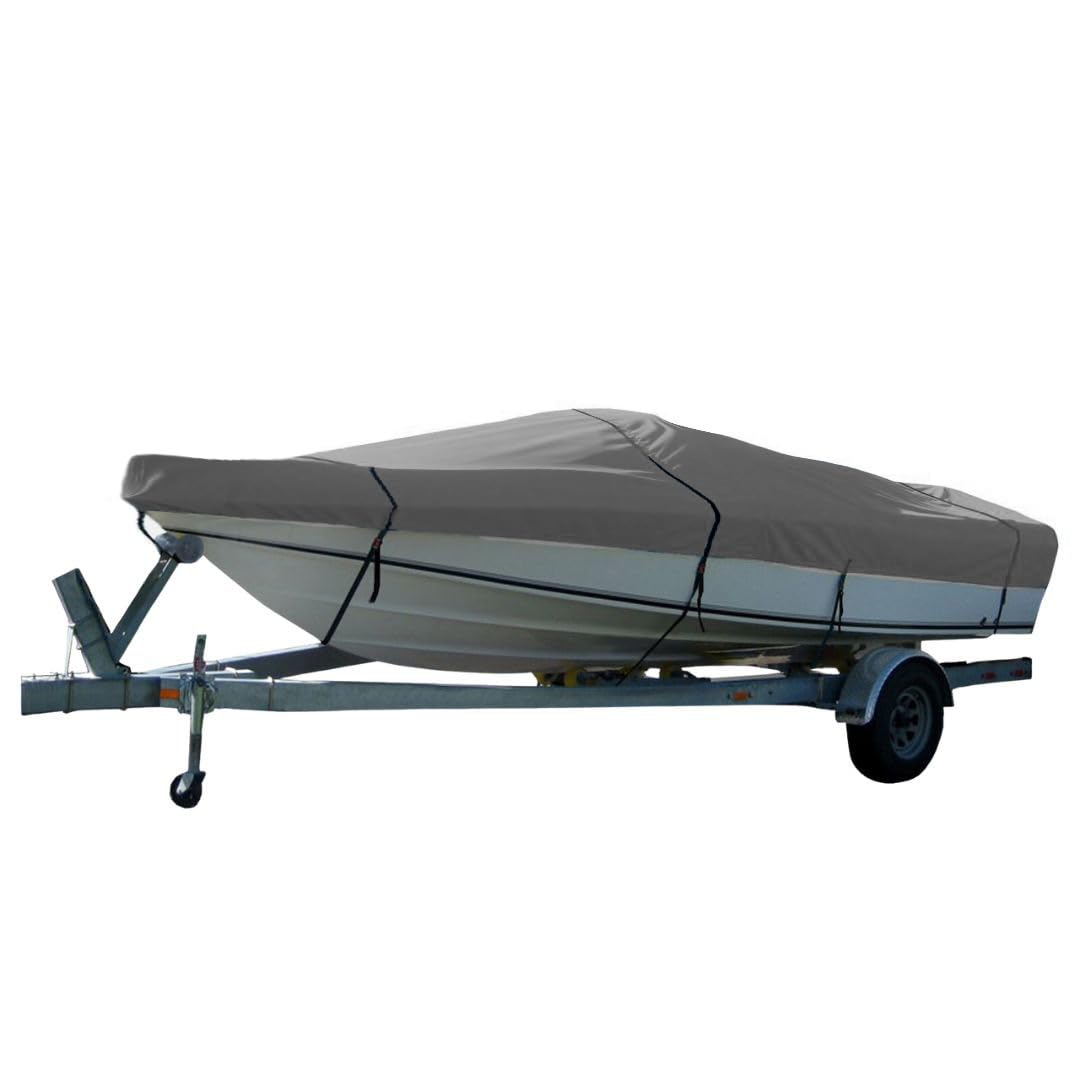 SavvyCraft Trailerable V-Hull I/O Runabout (Including Euro-Stye) Boat Cover, Runabout Bowrider Boat Cover, Heavy Duty 600D Polyester Canvas Waterproof