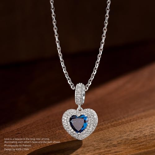 Kate Lynn Eternal Love Heart Necklaces for Women, White Gold Plated Silver/Brass with Ice-flower Zircons, Birthday & Anniversary Jewelry Gifts for Her4