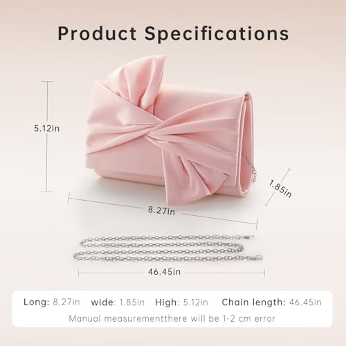 Image of WALLYN'S Satin Clutch purse evening bag for women party wedding handbag